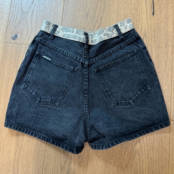 EUC VINTAGE 90s JORDACHE High Waisted Denim Shorts - Black & Snakeskin - Size 25 - Picture 3 of 9